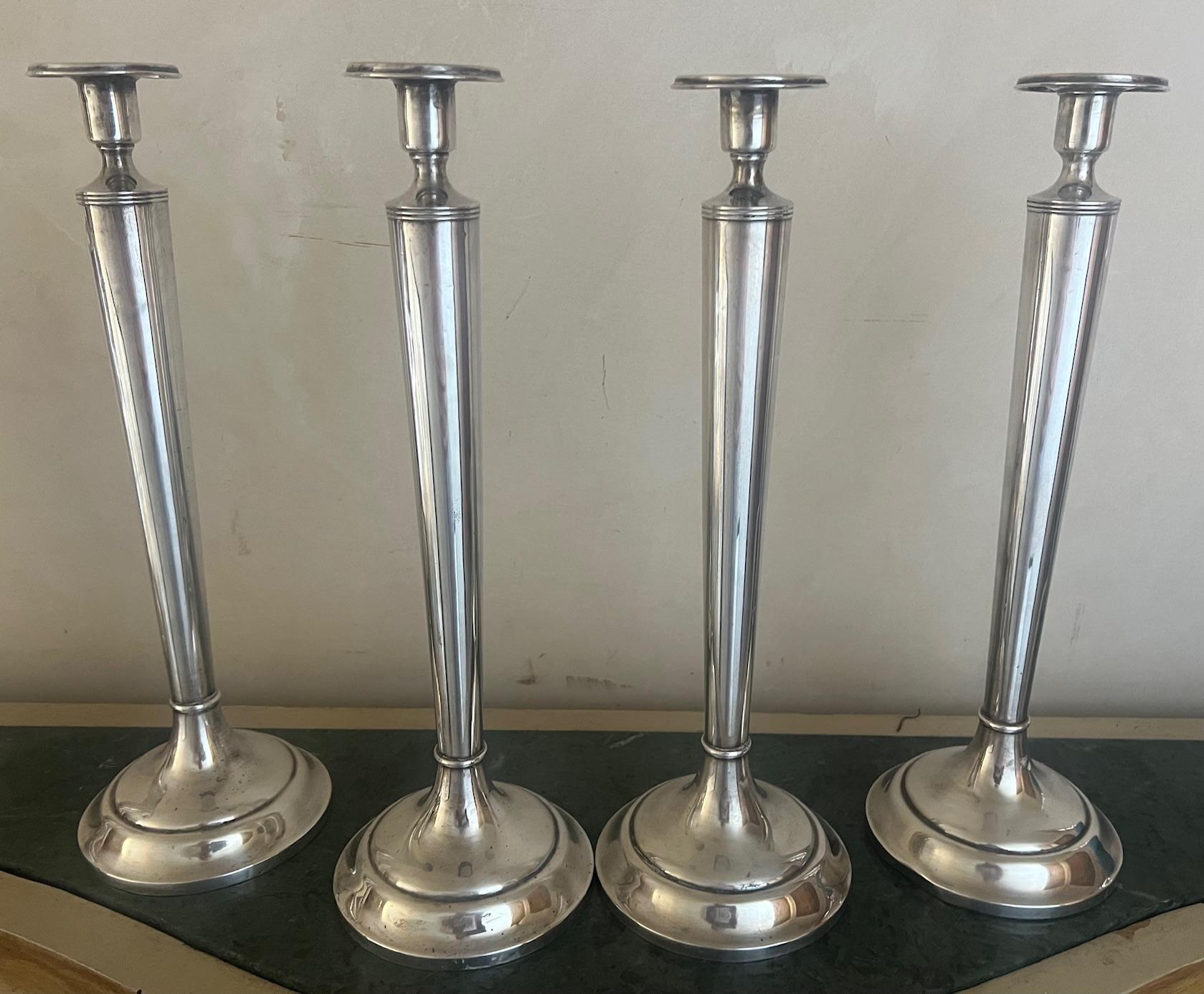 Antique Sterling Silver Candlesticks, Set of 2 1