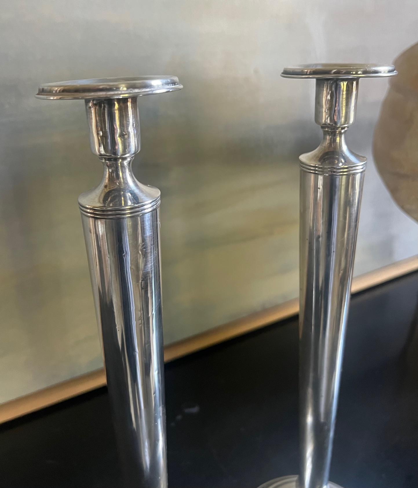 Antique Sterling Silver Candlesticks, Set of 2 2