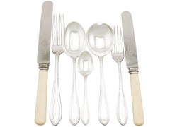 Antique Sterling Silver Canteen of Cutlery for 12 Persons, 100 Pieces
