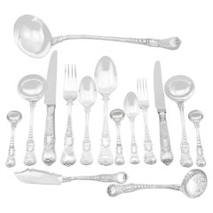 Antique Sterling Silver Canteen of Cutlery for Thirty Persons