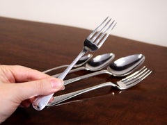 Antique Sterling Silver Canteen of Cutlery for Twelve Persons