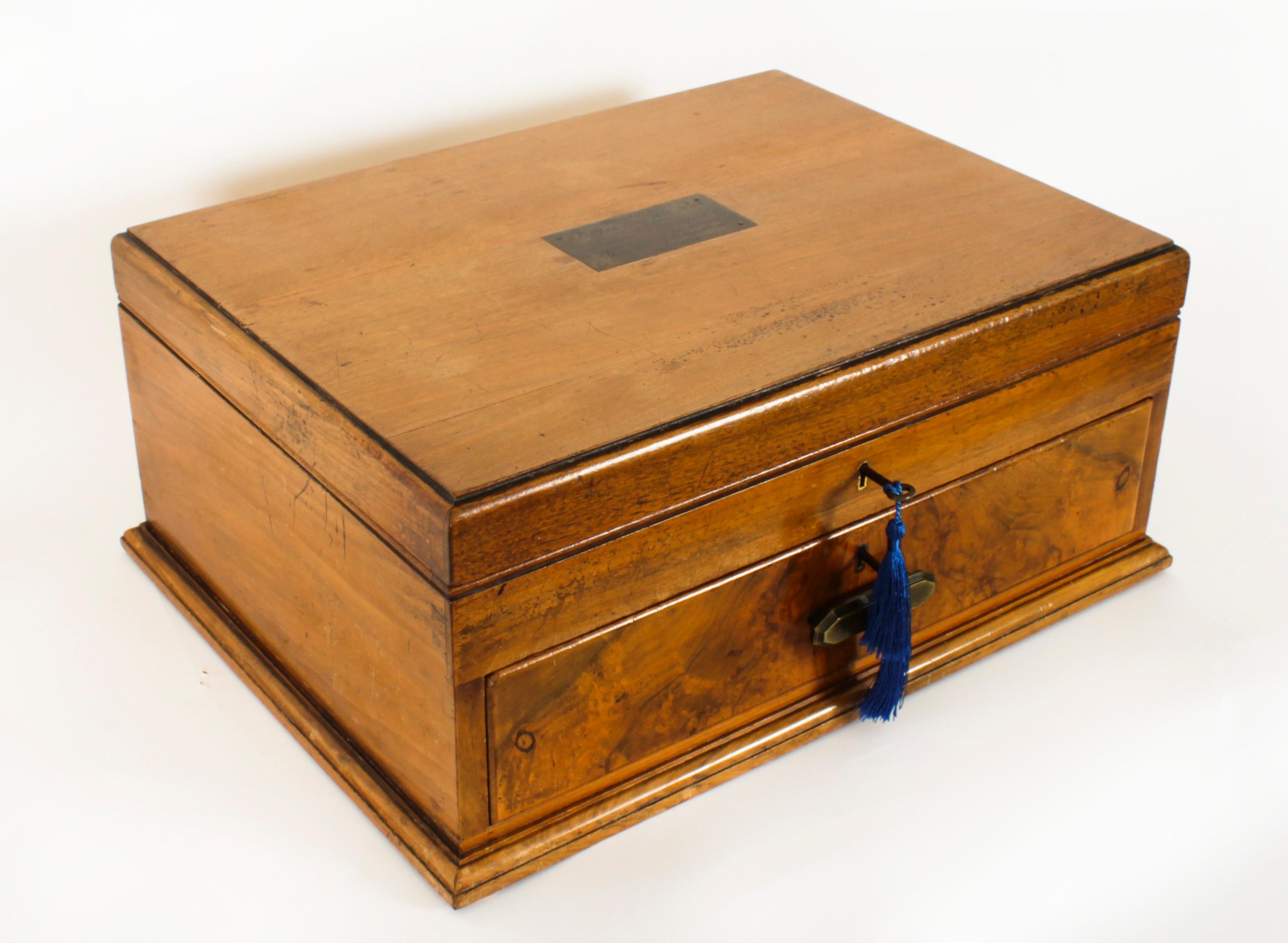 This is a wonderful 112 piece, 12 place sterling silver canteen of cutlery in the original walnut canteen case.

The sterling silver cutlery is in the elegant Hanoverian pattern with hallmarks for Sheffield 1933 bearing the makers mark of the
