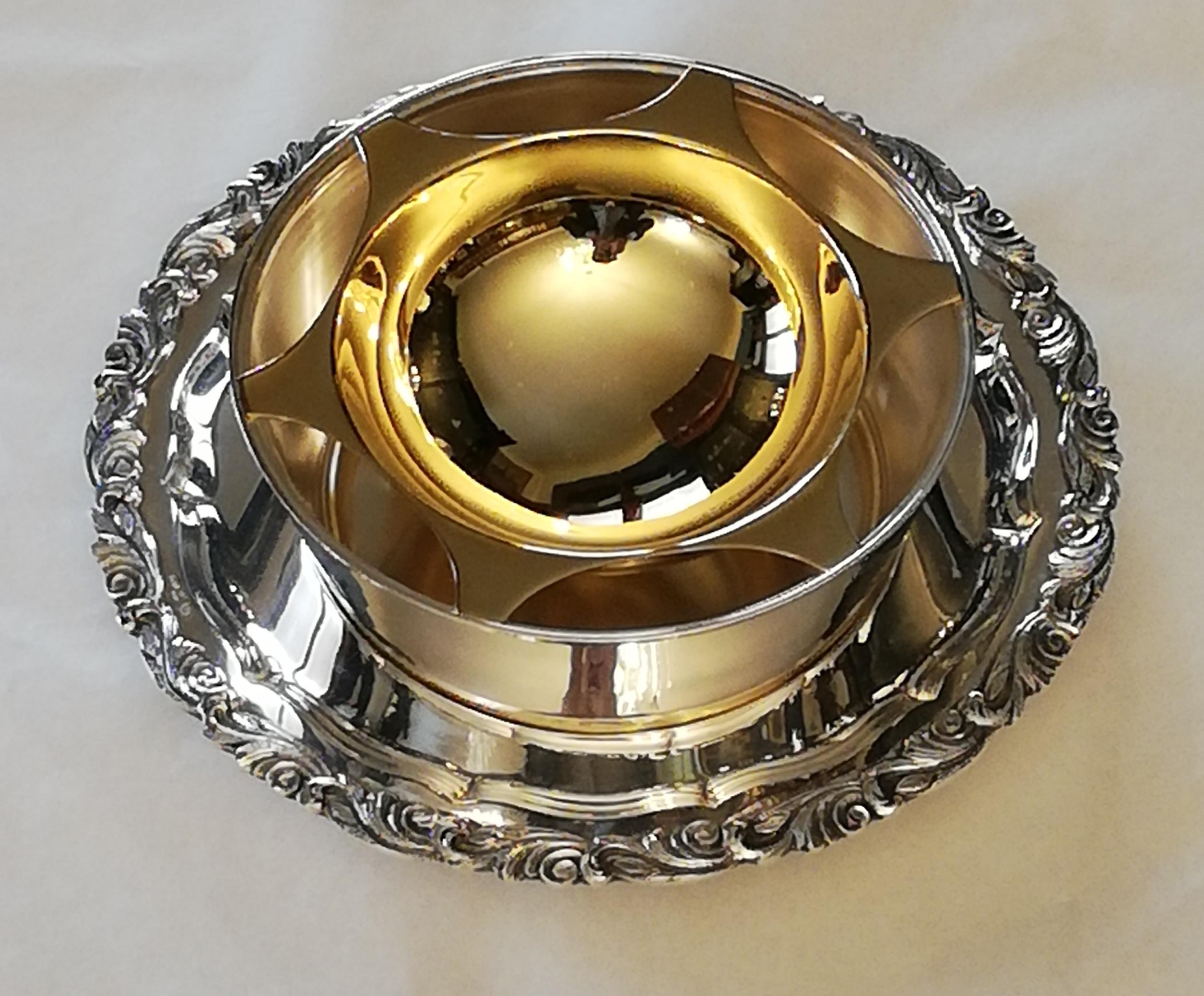 Forged Antique Sterling Silver Caviar Dish For Sale