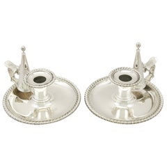 Bâtons de chambre anciens en argent sterling par Robert Garrard II