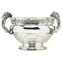 Antique Sterling Silver Champagne Cooler with Lion Handles, 1899