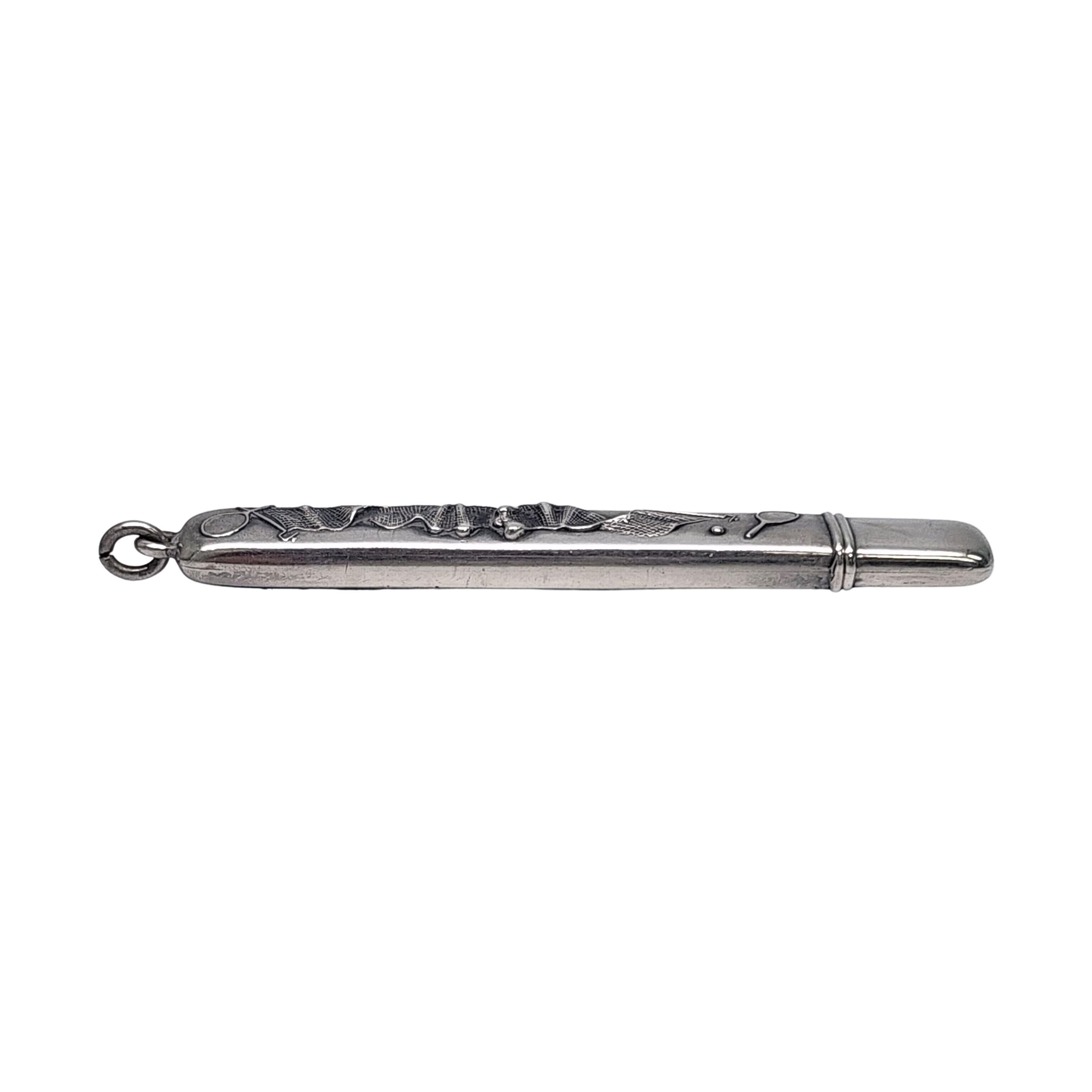 Antique Sterling Silver Chatelaine Needle/Pencil Case #16525 In Good Condition For Sale In Washington Depot, CT