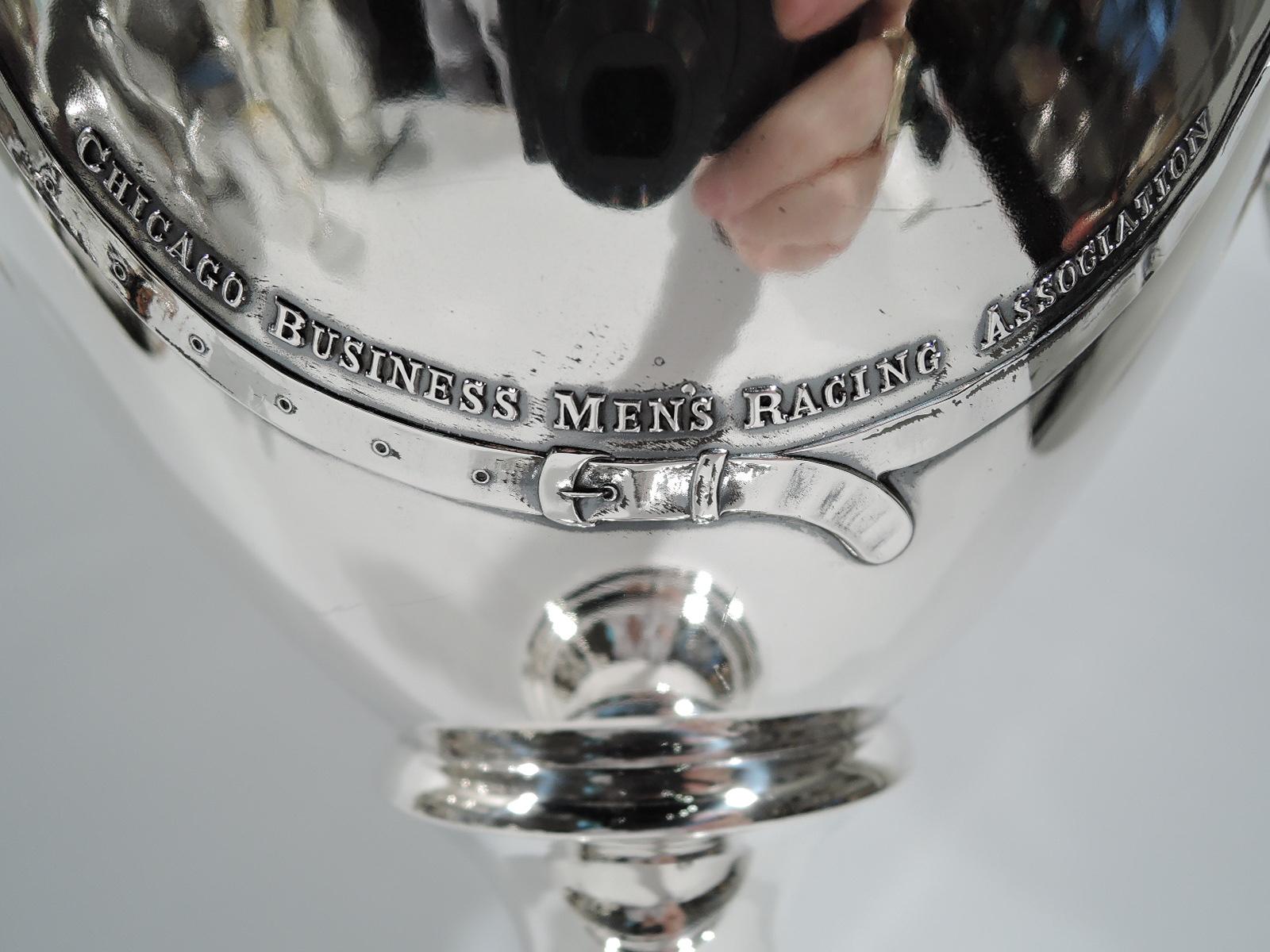 20th Century Antique Sterling Silver Chicago Hawthorne Horse Race Trophy Cup