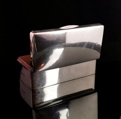 Antique Sterling Silver Cigarette Box, Edwardian, Heavy