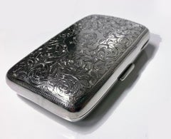 Antique Sterling Silver Cigarette Case, Birmingham 1898 JR