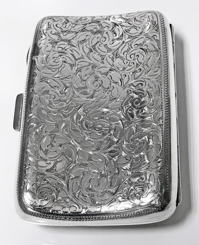 Antique Sterling Silver Cigarette Case, Birmingham 1898 JR at 1stDibs
