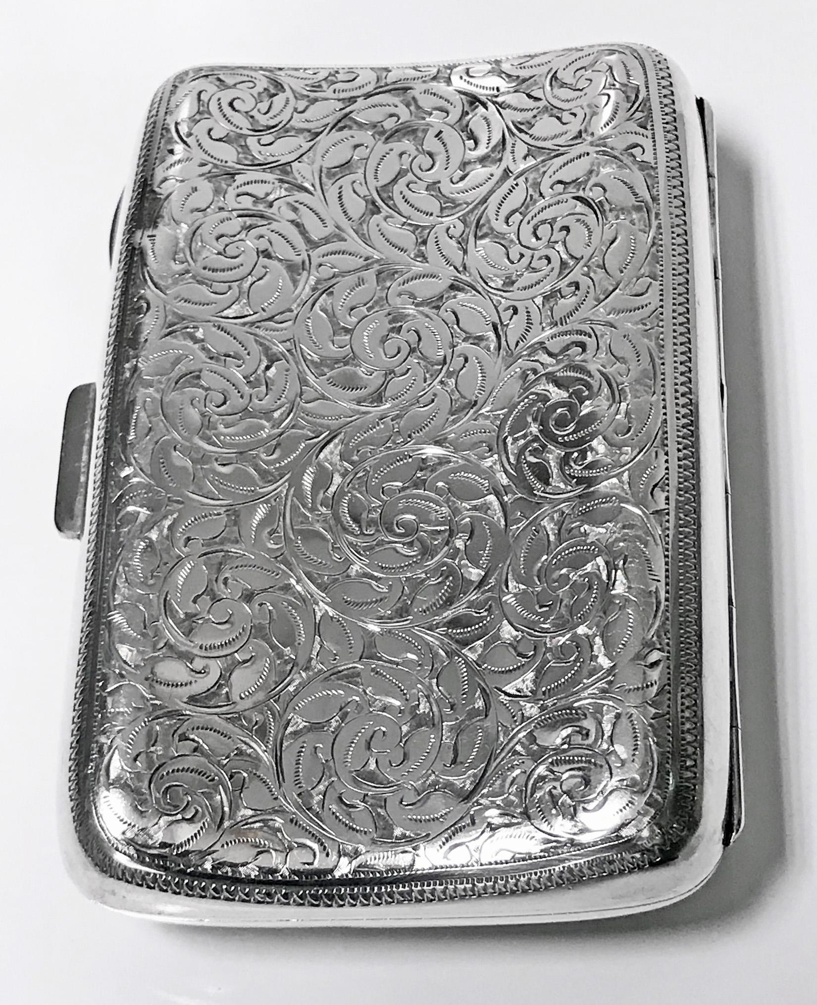 vintage sterling silver cigarette case