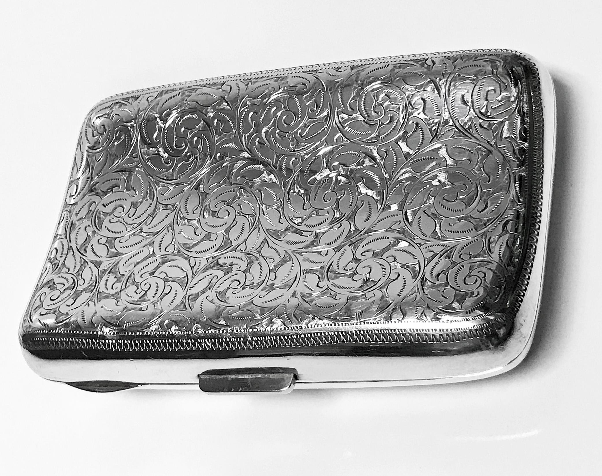 old silver cigarette case