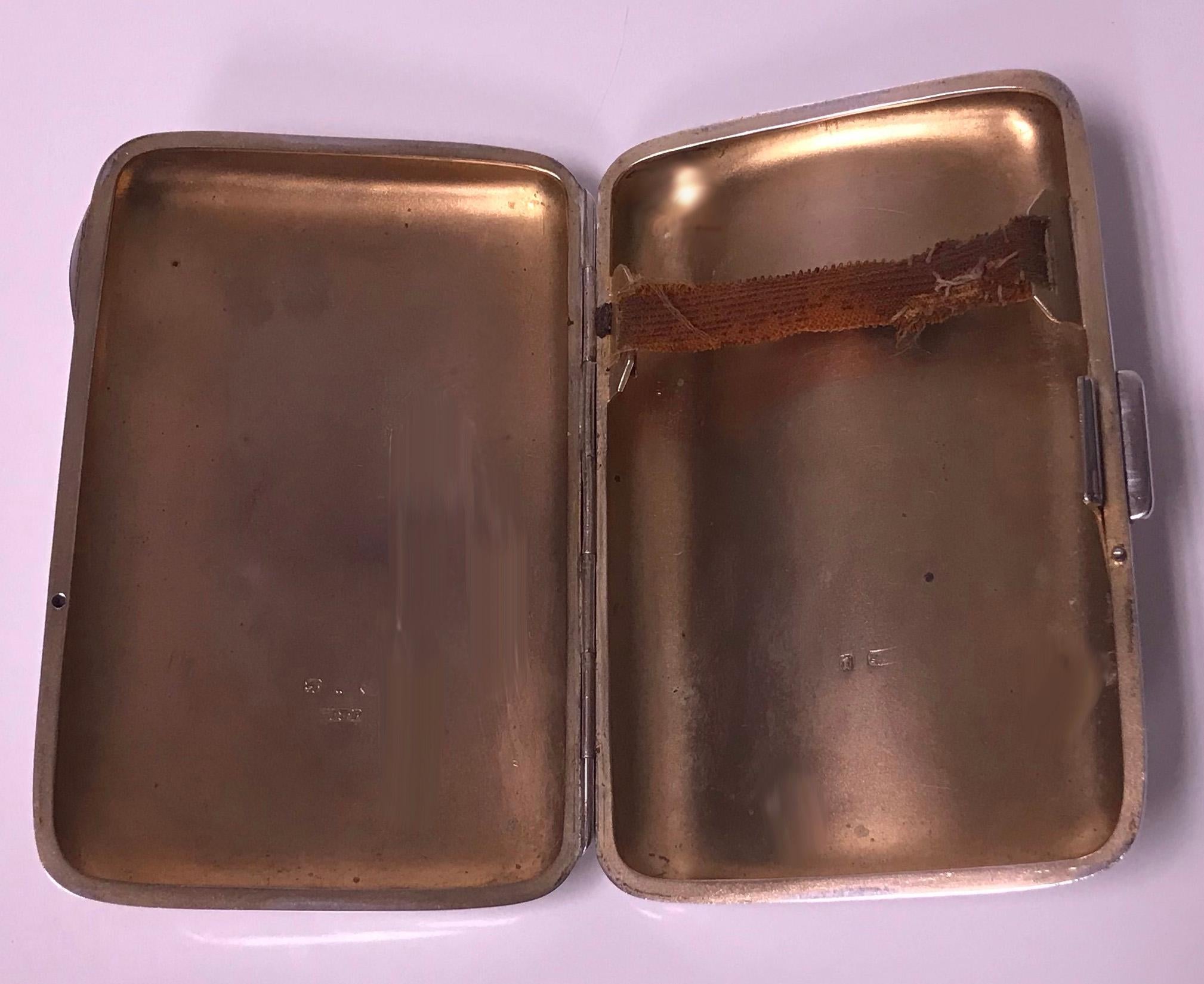 Antique Sterling Silver Cigarette Case, Birmingham 1898 JR In Good Condition In Toronto, Ontario