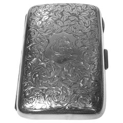 Antikes Zigarettenetui aus Sterlingsilber, Birmingham 1898 JR