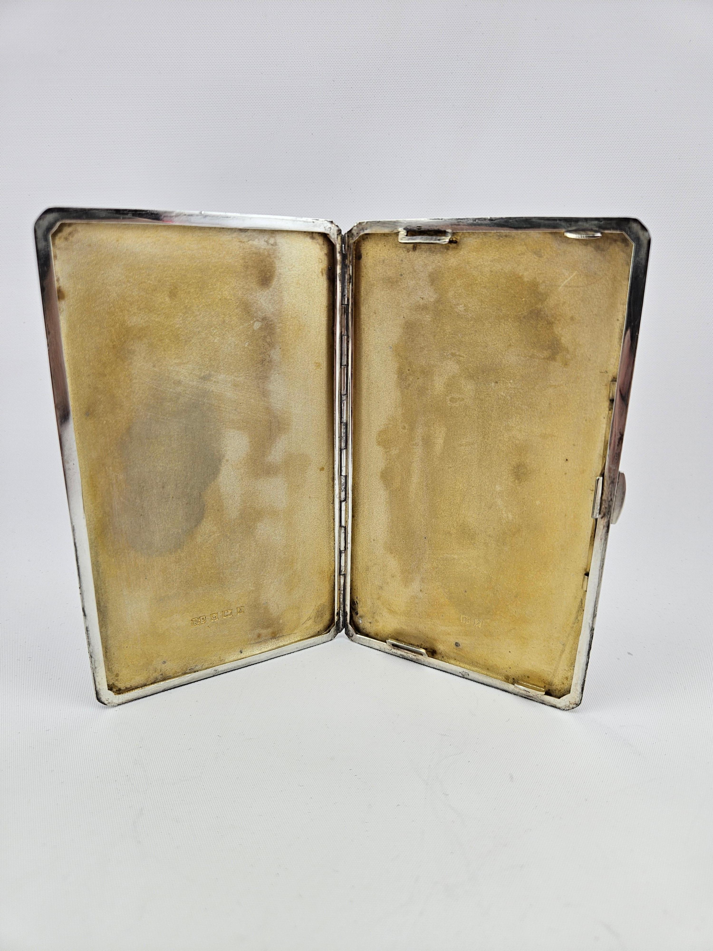 British Antique Sterling Silver Cigarette Case For Sale