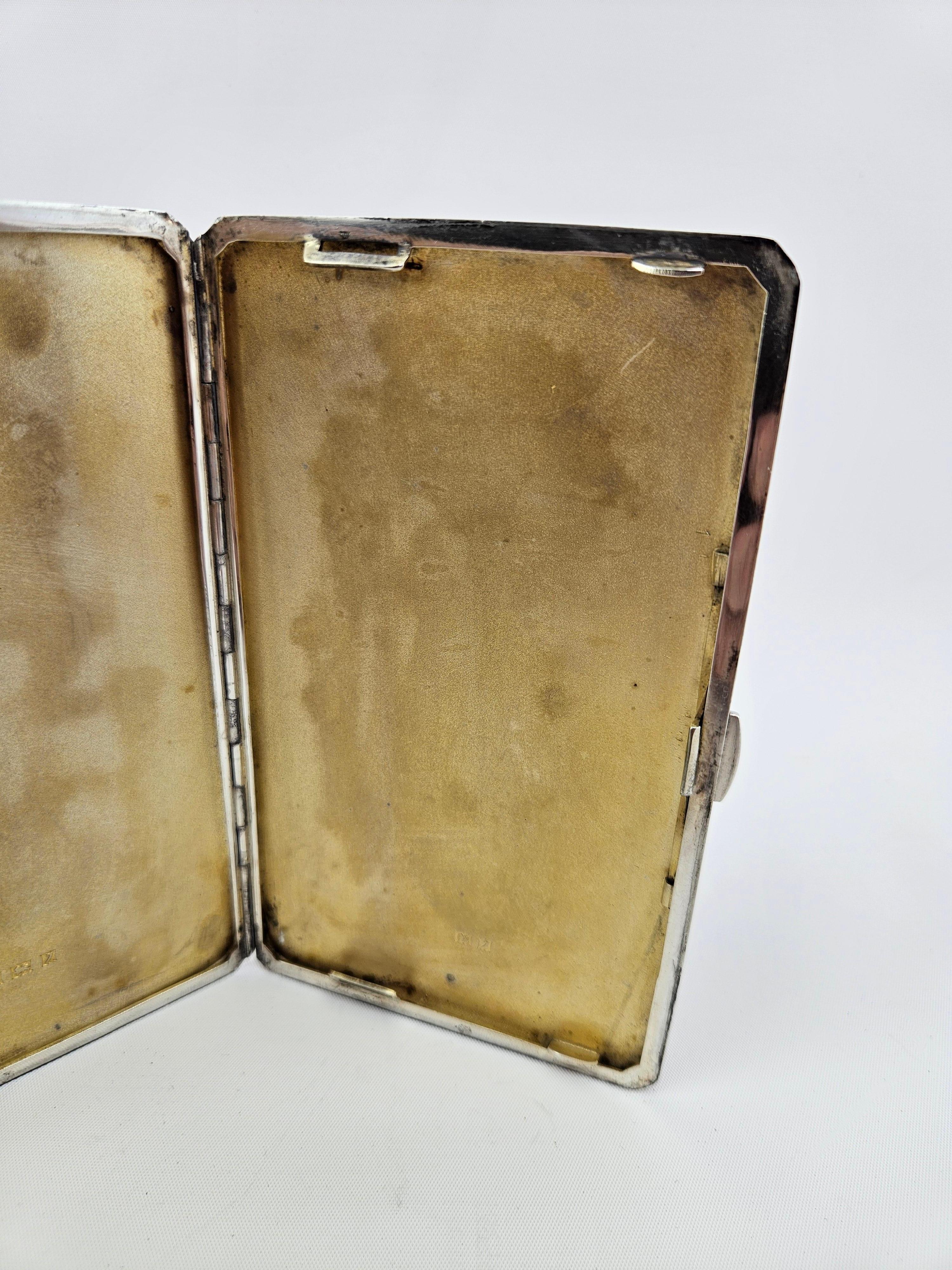 Antique Sterling Silver Cigarette Case For Sale 1