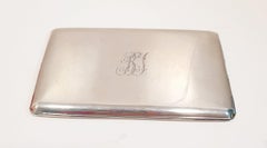 Antique Sterling Silver Cigarette Case with Initials B I