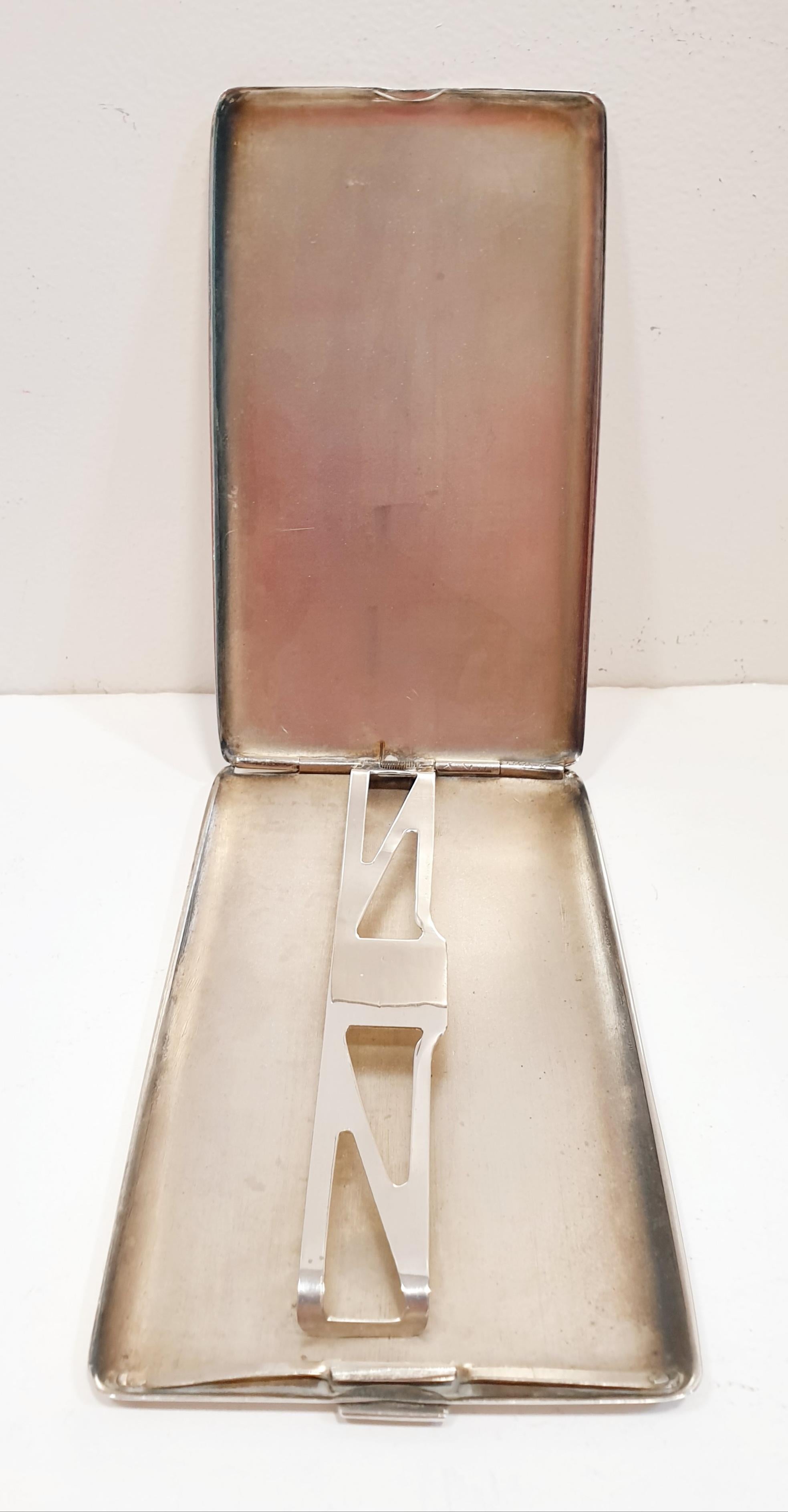 old silver cigarette case
