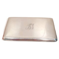 Vintage Sterling Silver Cigarette Case with Initials B I 
