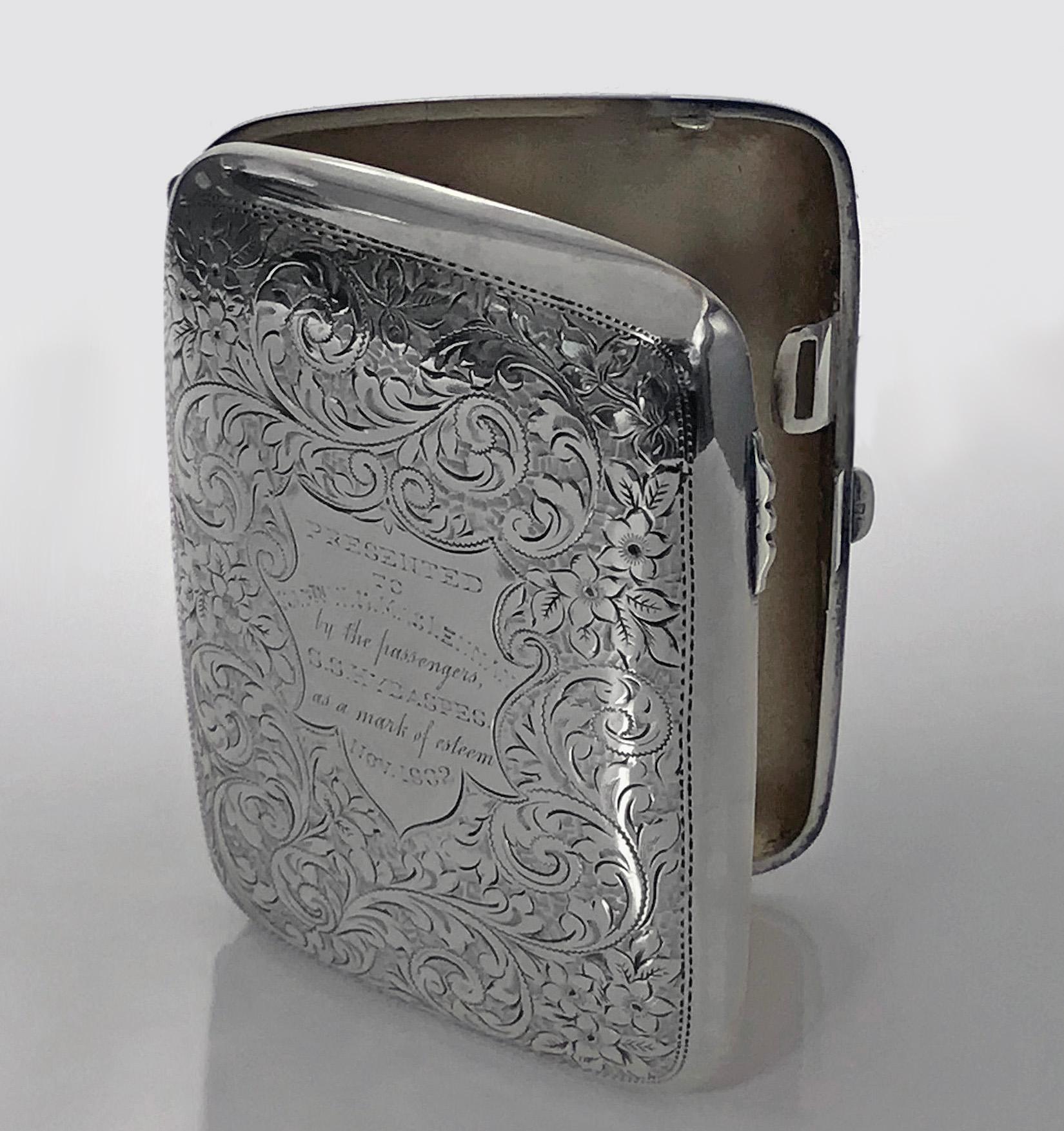 antique sterling silver cigarette case