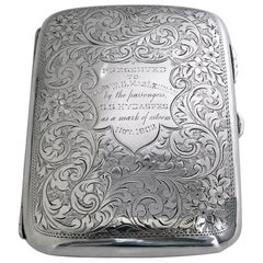 Antique Sterling Silver Cigarette Cigar Case, Birmingham, 1901, Samuel Levi