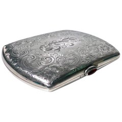 Antique Sterling Silver Cigarette or Card Case, American, circa 1920