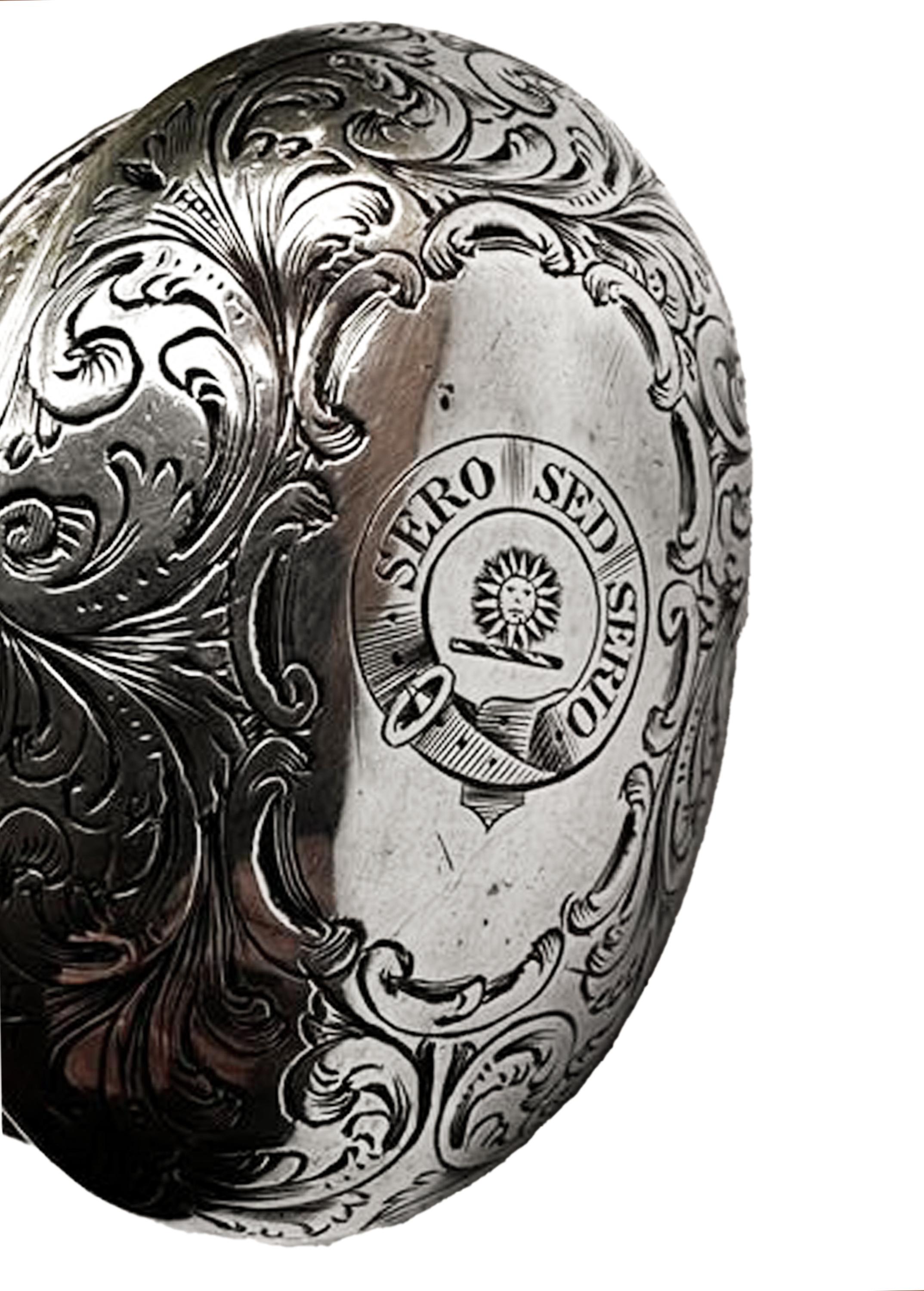 Estuche para puros antiguo de plata de ley Clan Kerr grabado Taylor & Perry Birmingham en venta 7