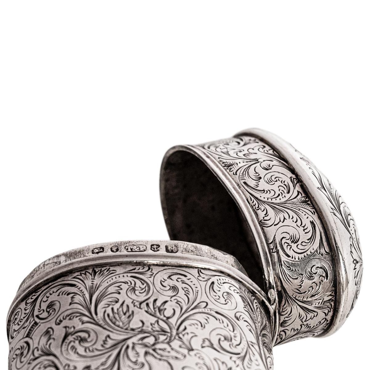 Estuche para puros antiguo de plata de ley Clan Kerr grabado Taylor & Perry Birmingham en venta 8