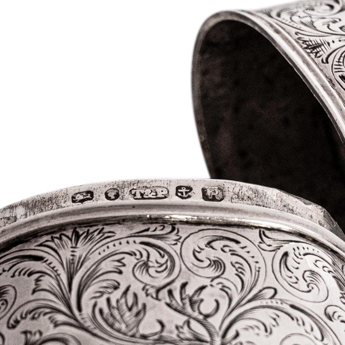 Estuche para puros antiguo de plata de ley Clan Kerr grabado Taylor & Perry Birmingham en venta 9