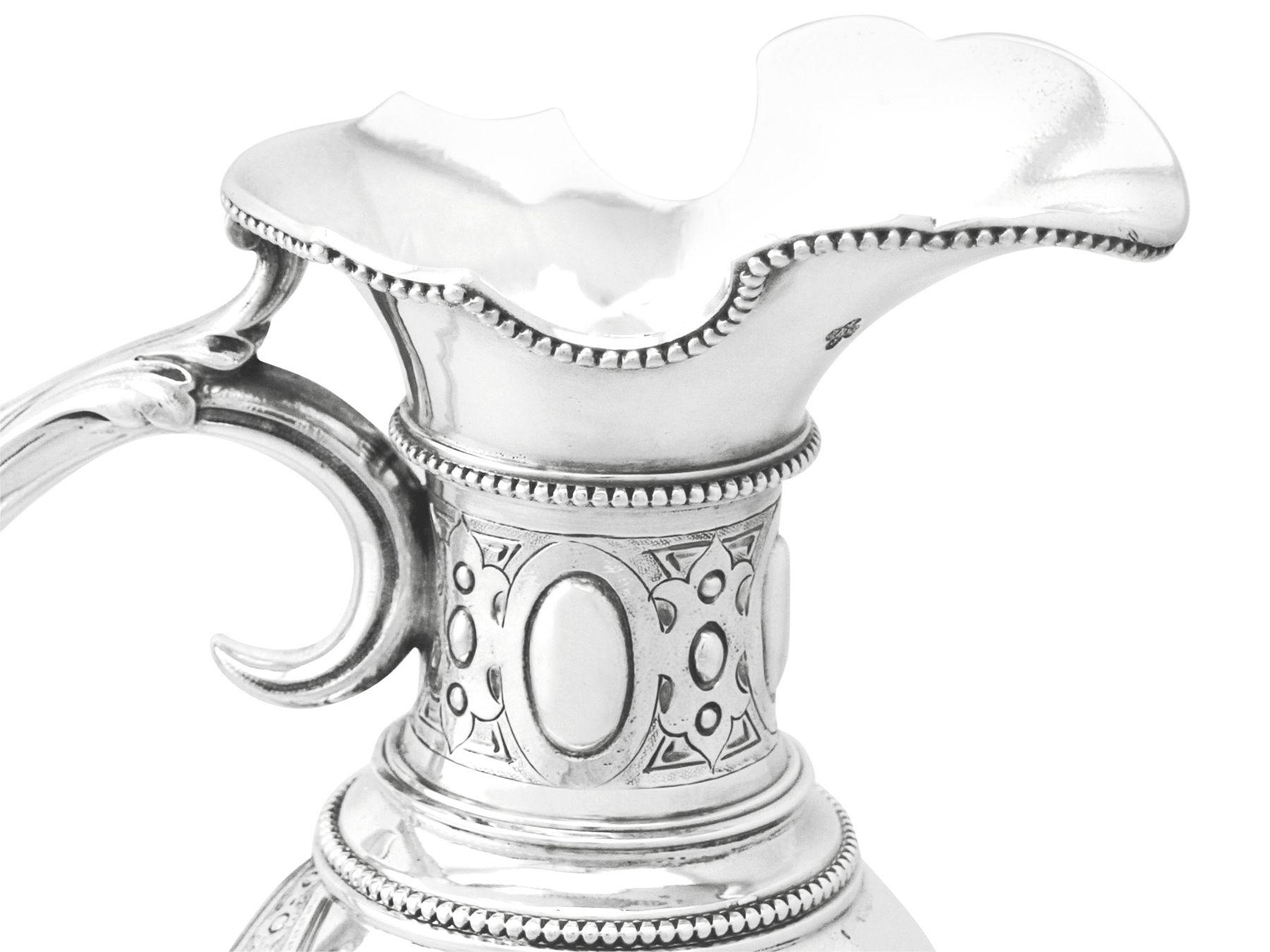 Barnard & Sons Ltd Antique Sterling Silver Claret Jug and Matching Goblets For Sale 1