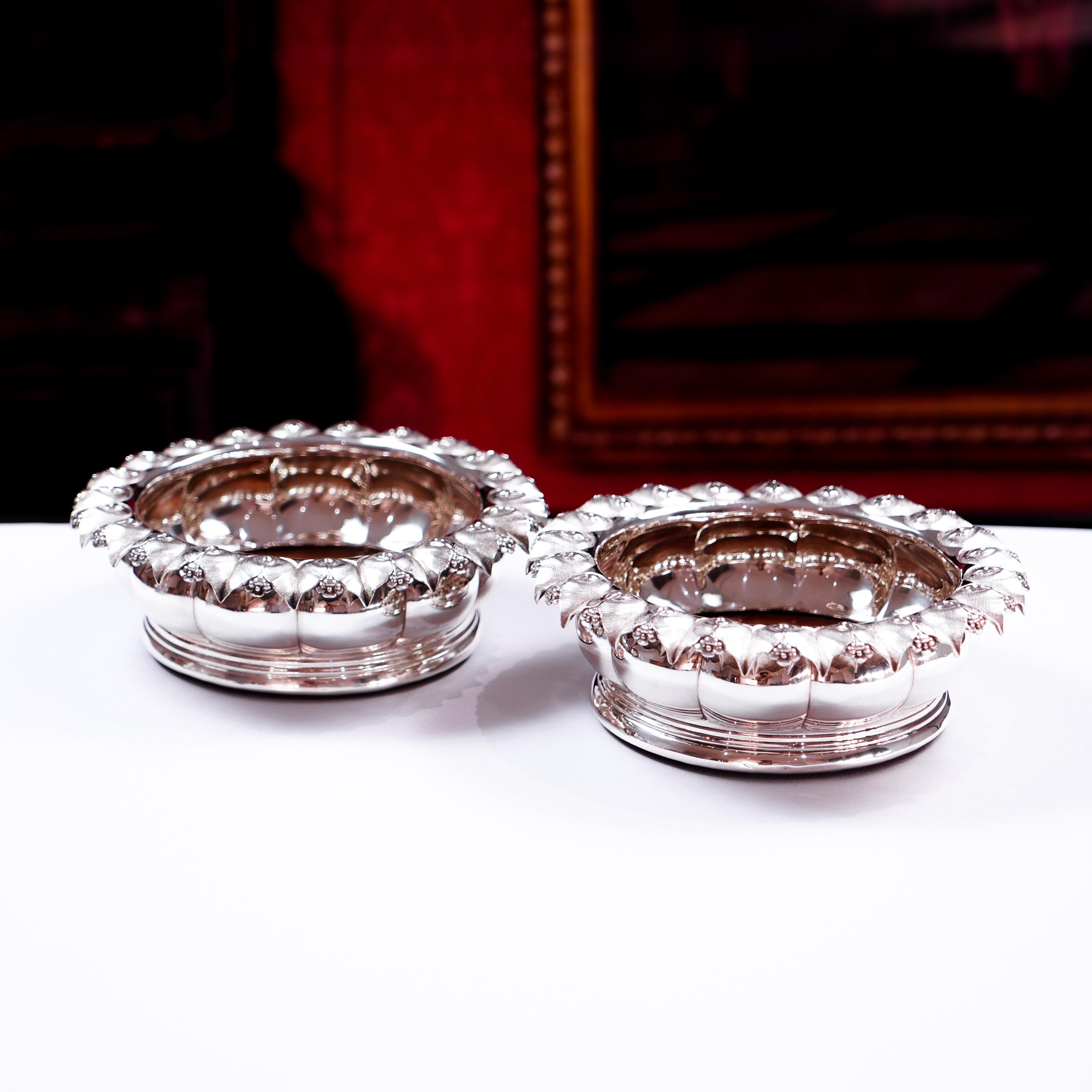 Antique Sterling Silver Coaster/Bottle Holder - Georgian, Barnards 1829 6