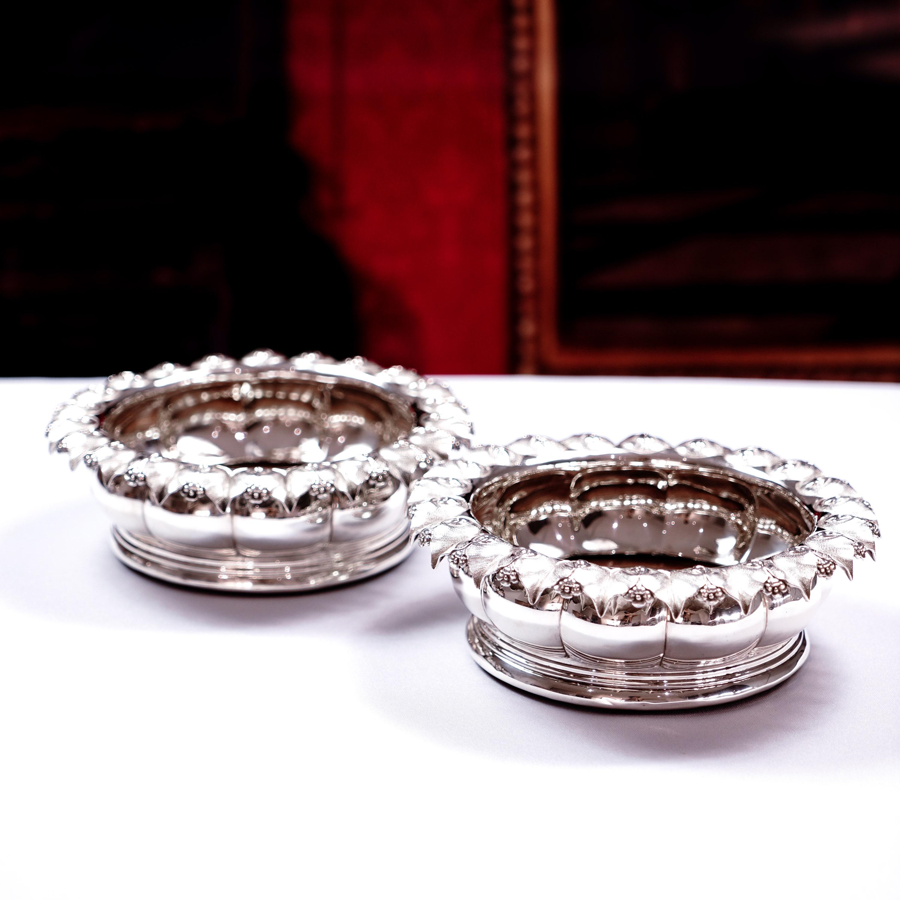 Antique Sterling Silver Coaster/Bottle Holder - Georgian, Barnards 1829 5