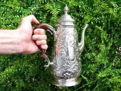 Antique Georgian Sterling Silver Coffee Pot