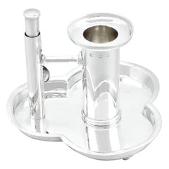Antico candeliere combinato in argento sterling con taglia-sigari