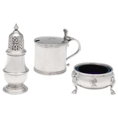 Antique Sterling Silver Condiment Set by Richard Comyns, London, 1929/1930