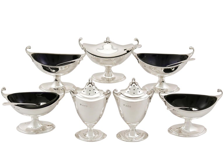 Antique Sterling Silver Condiment Set For Sale at 1stdibs