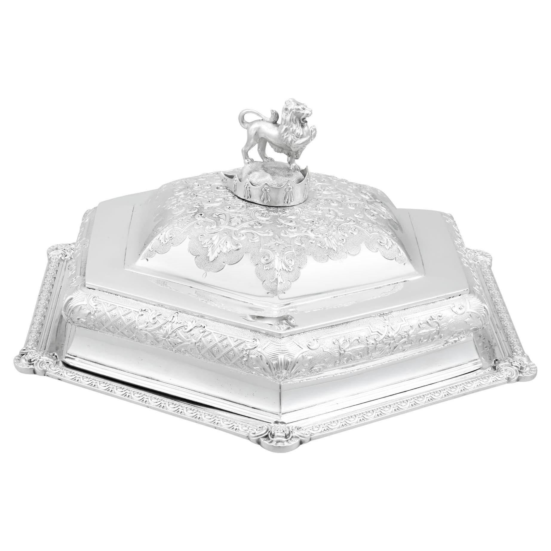 Antique Sterling Silver Covered Serving Dish by Robert Garrard II