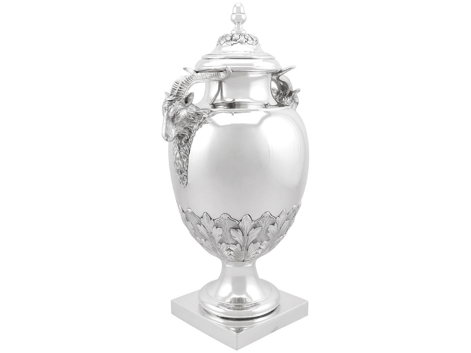 British Antique Sterling Silver Covered Vase
