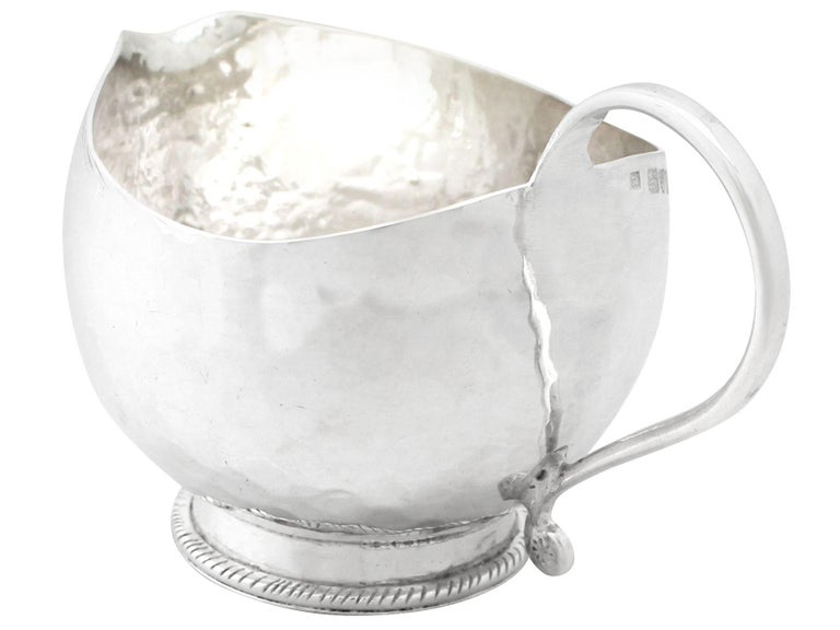 Early 20th Century Antique Sterling Silver Cream Jug / Creamer and Sugar Bowl For Sale