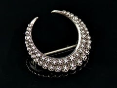 Antique sterling silver Crescent moon brooch, Charles Horner