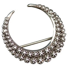 Antike Halbmondbrosche aus Sterlingsilber, Charles Horner