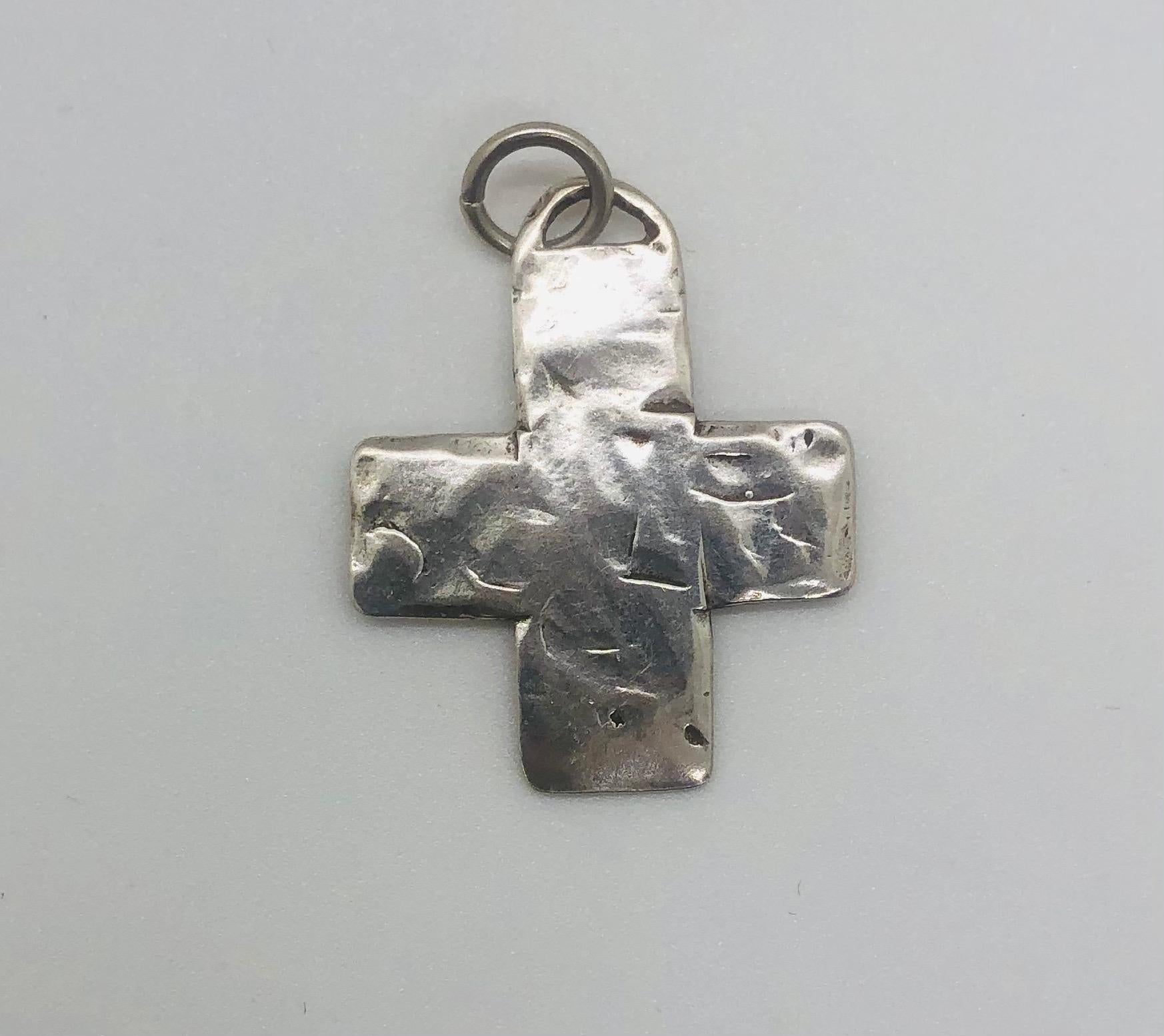 American Antique Sterling Silver Cross Pendant Attributed to T Foree, a Set of 6 For Sale