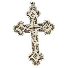 Antique sterling silver cross pendant, Victorian