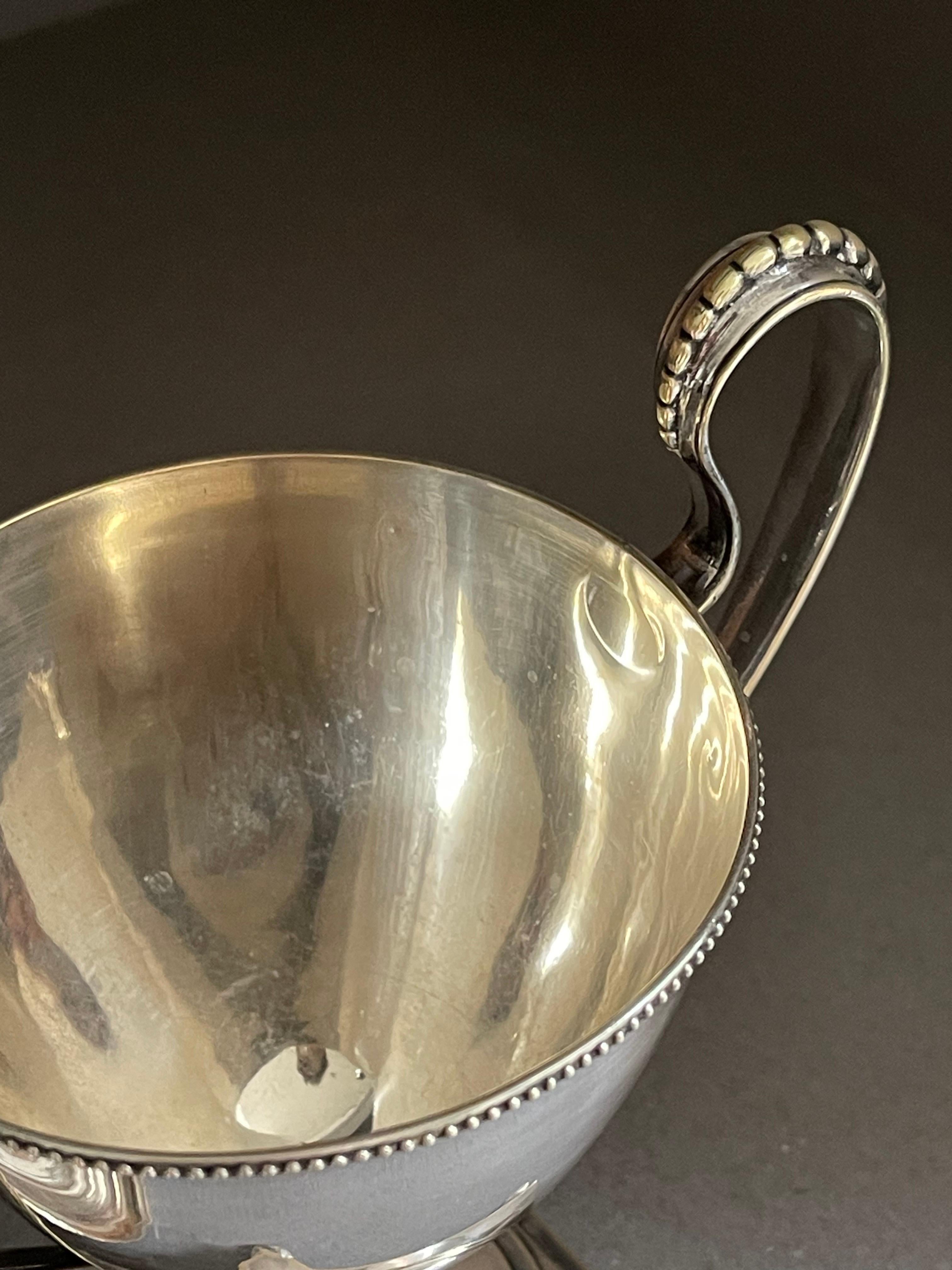 Antique Silver Cup, European Rococo Decorative Bowl Cup & Lid Sugar Bowl For Sale 2