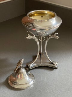 Antique Silver Cup, European Rococo Decorative Bowl Cup & Lid Sugar Bowl