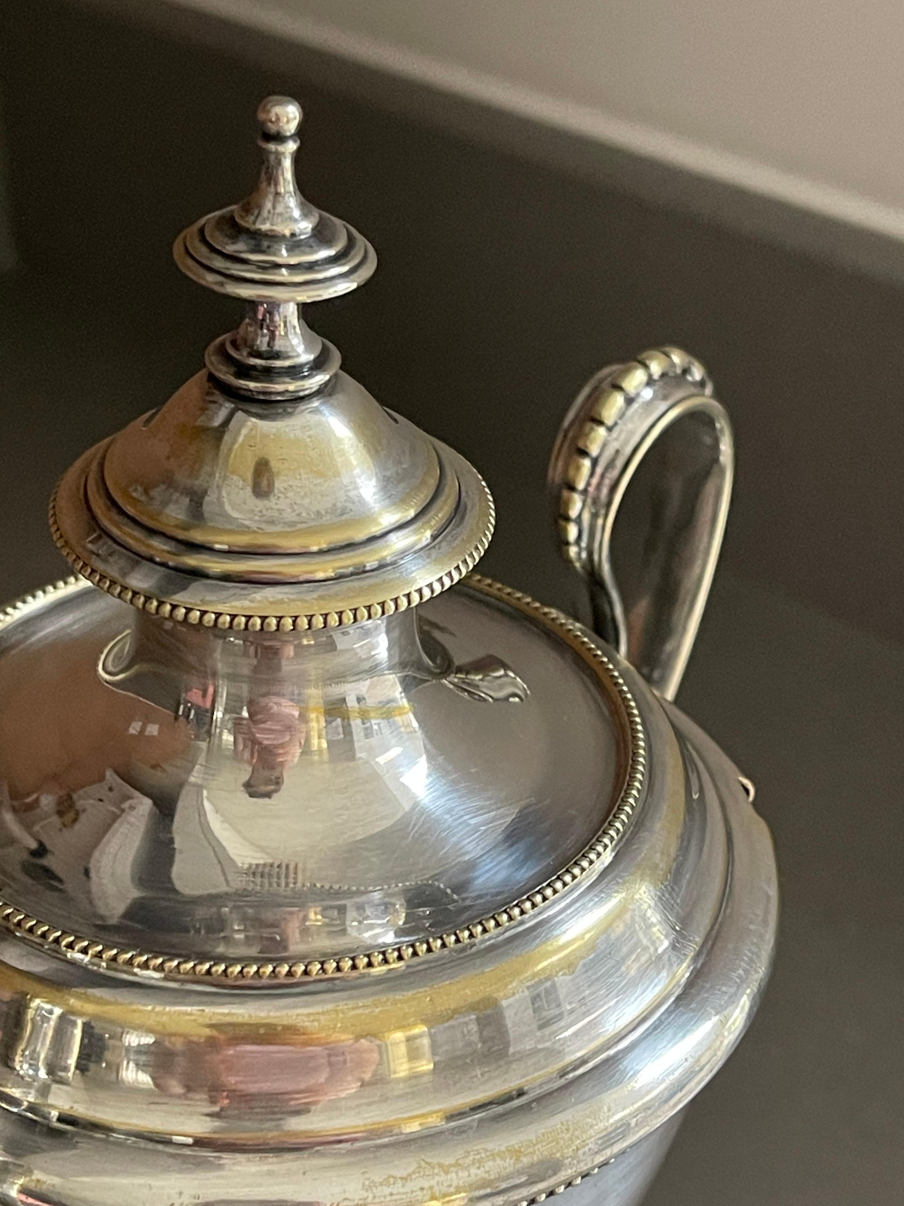 Gold Plate Antique Silver Cup, European Rococo Decorative Bowl Cup & Lid Sugar Bowl For Sale