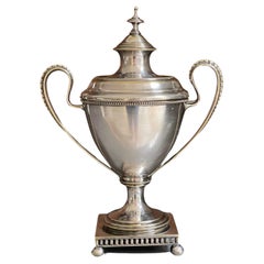 Taza de plata antigua, Tazón decorativo rococó europeo Taza y tapa Azucarero