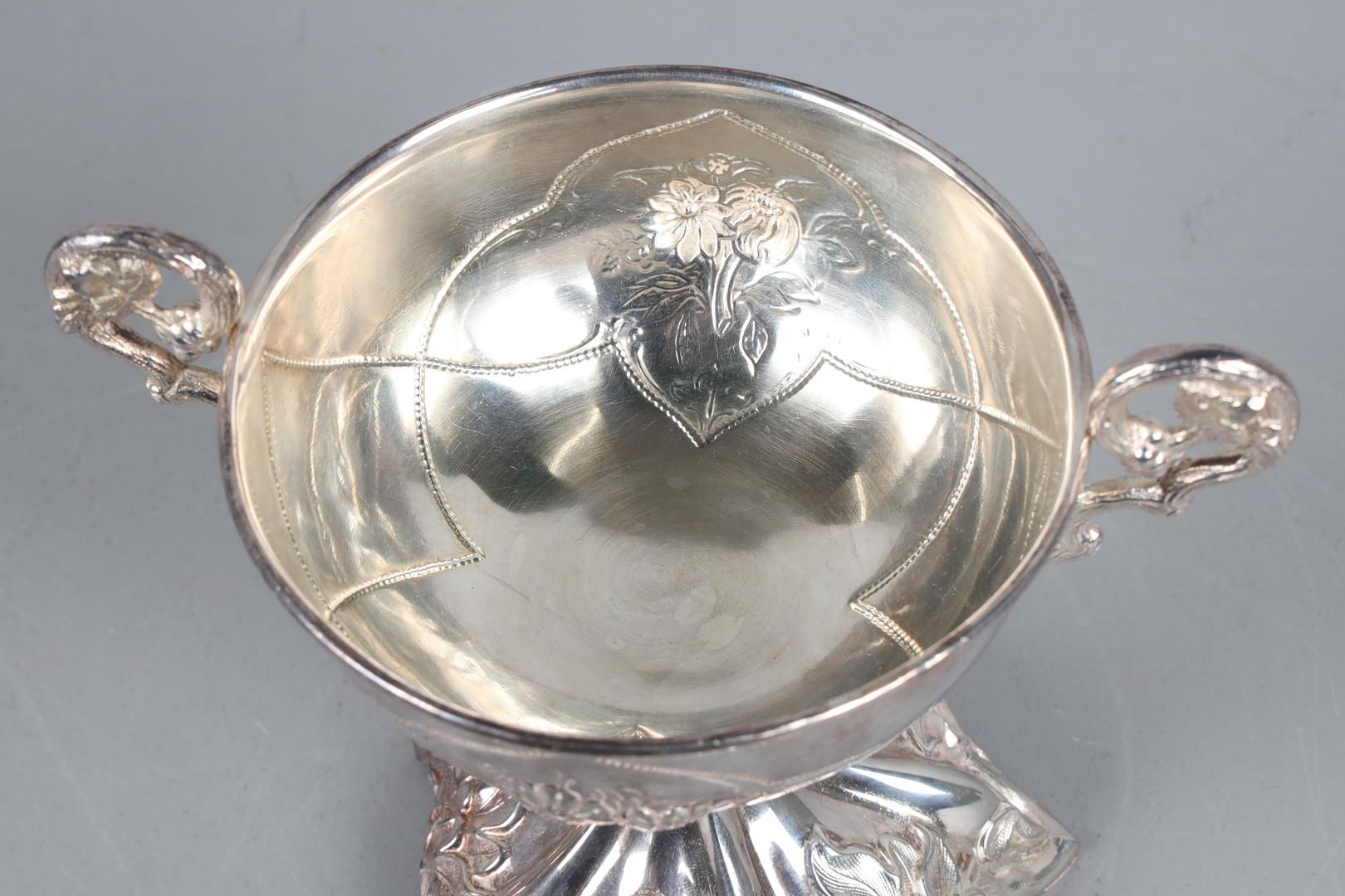Antique Sterling Silver Cup, European Rococo Decorative Bowl Cup for Sale In Excellent Condition In Hampshire, GB