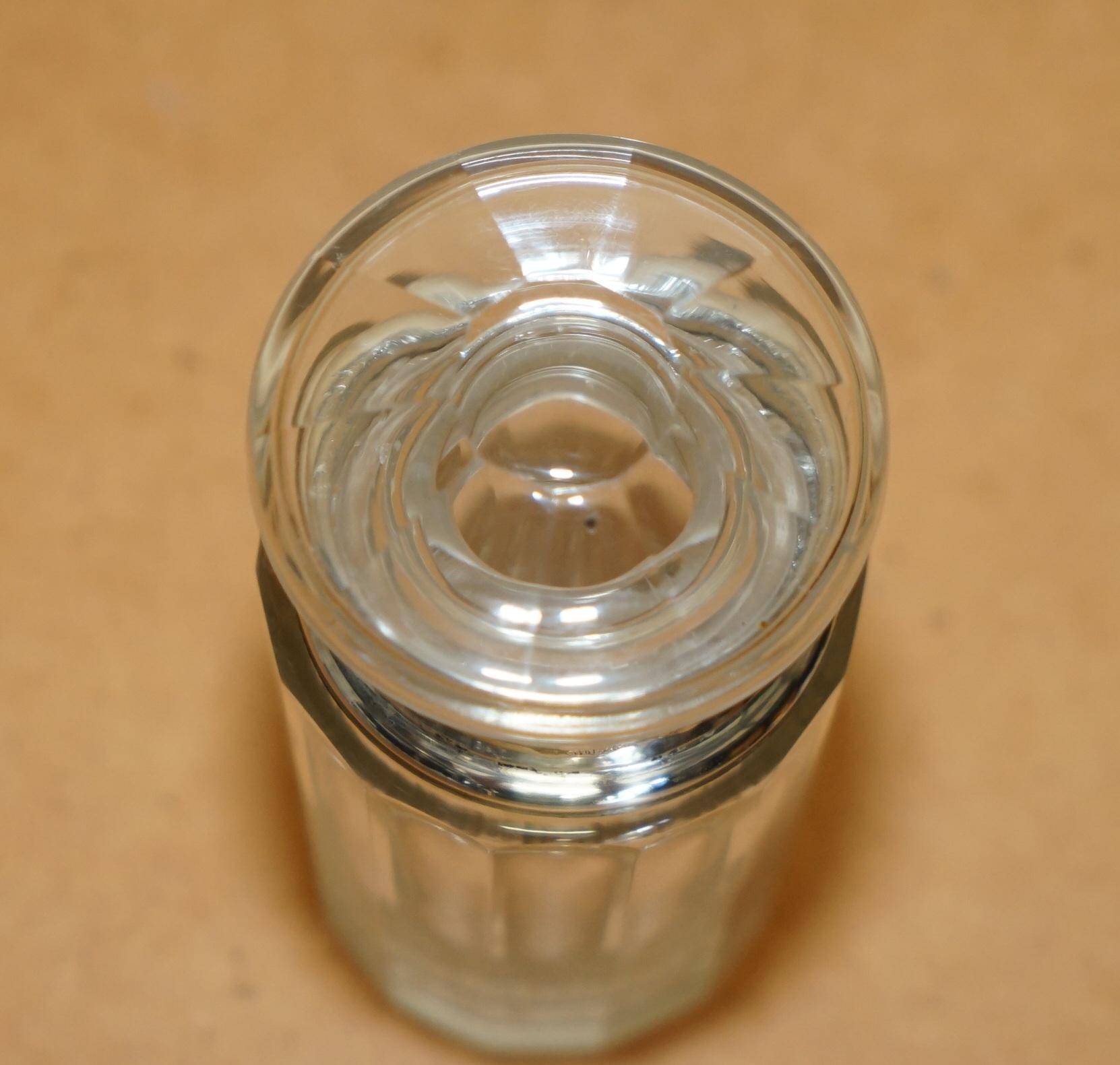Early 20th Century ANTiQUE STERLING SILVER & CUT GLASS CRYSTAL HENRY PERKINS & SONS TRINKET JAR For Sale
