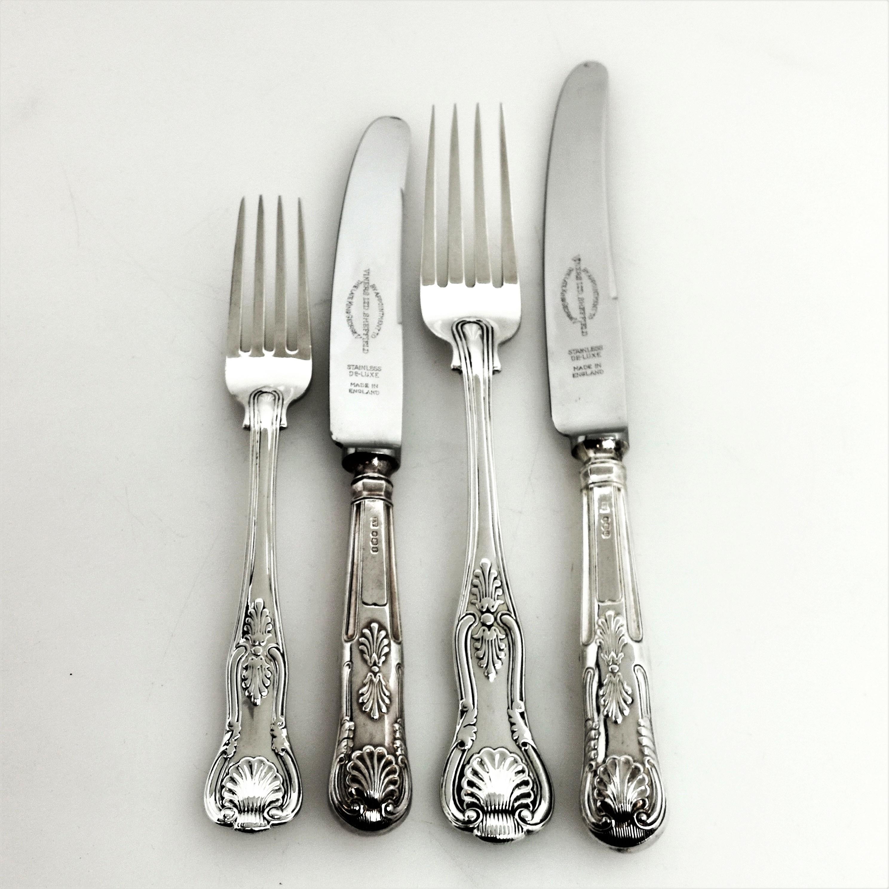 Antique Sterling Silver Cutlery Canteen Set Victorian 1853 (Knives 1961/2) 12 3
